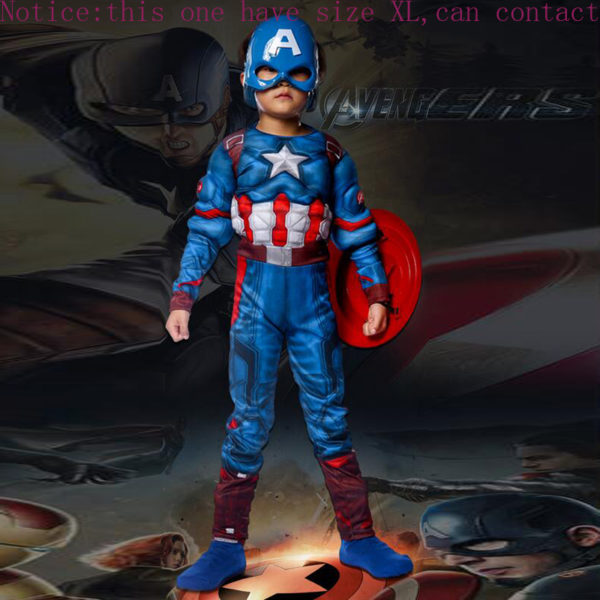 Avengers Endgame Superhero Party Cosplay Muscle Thor Man Captain America Costume Boys Batman Cosplay Halloween Superman Uniform 4
